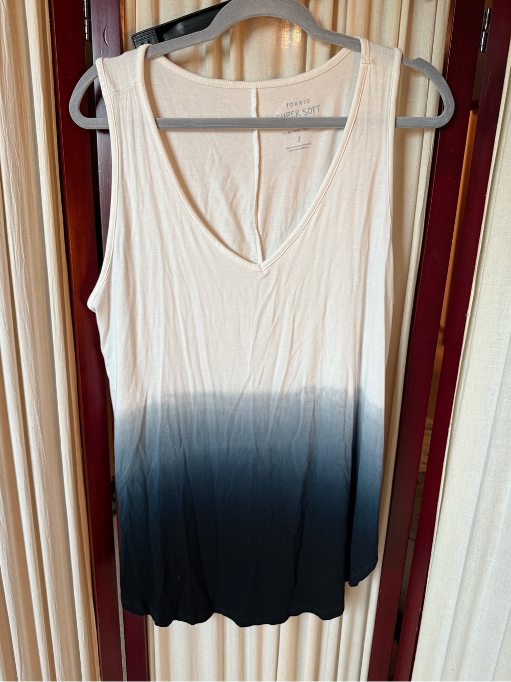 torrid White to blue Ombre super soft knits tank